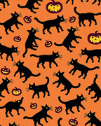 Black Cats And Pumpkins Halloween Rug
