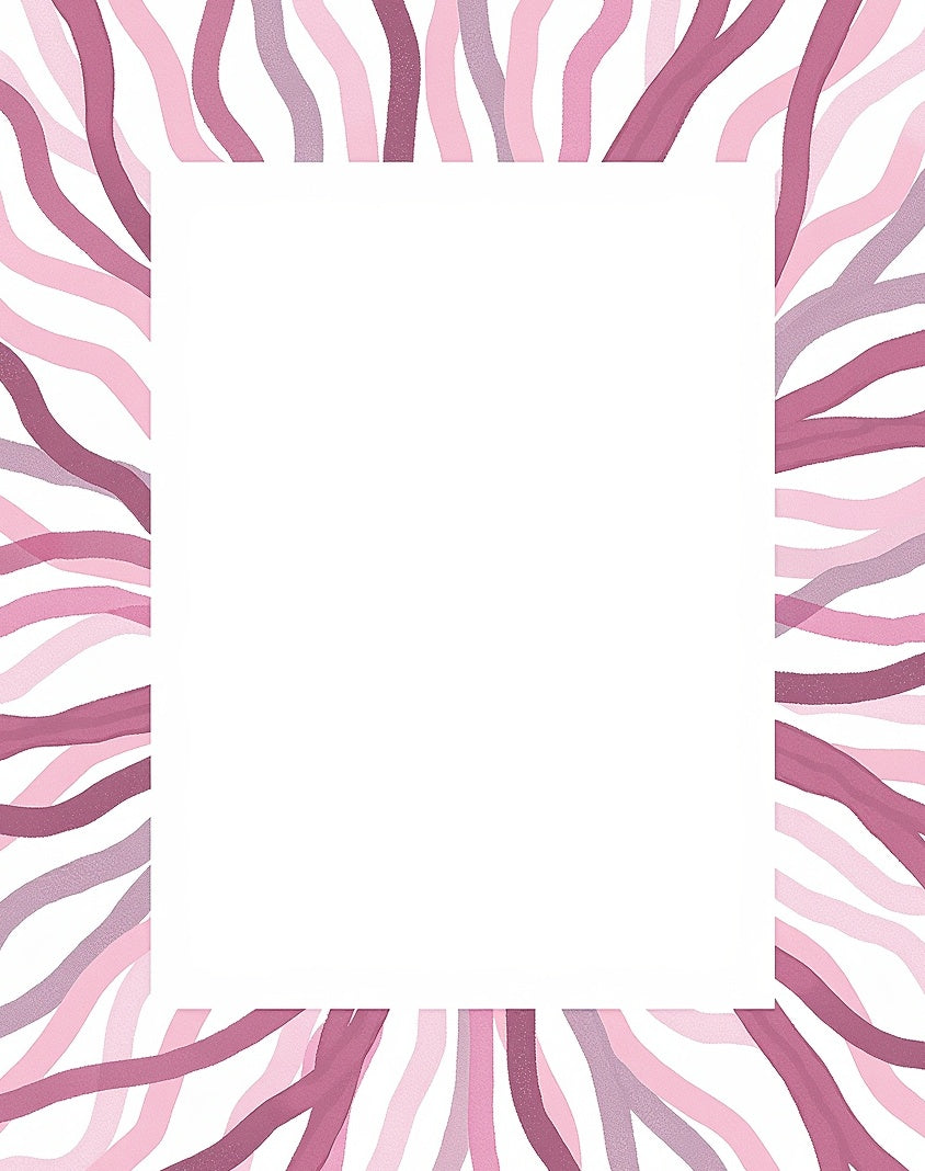Pink Wavy Stripes Border Rug