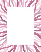Pink Wavy Stripes Border Rug