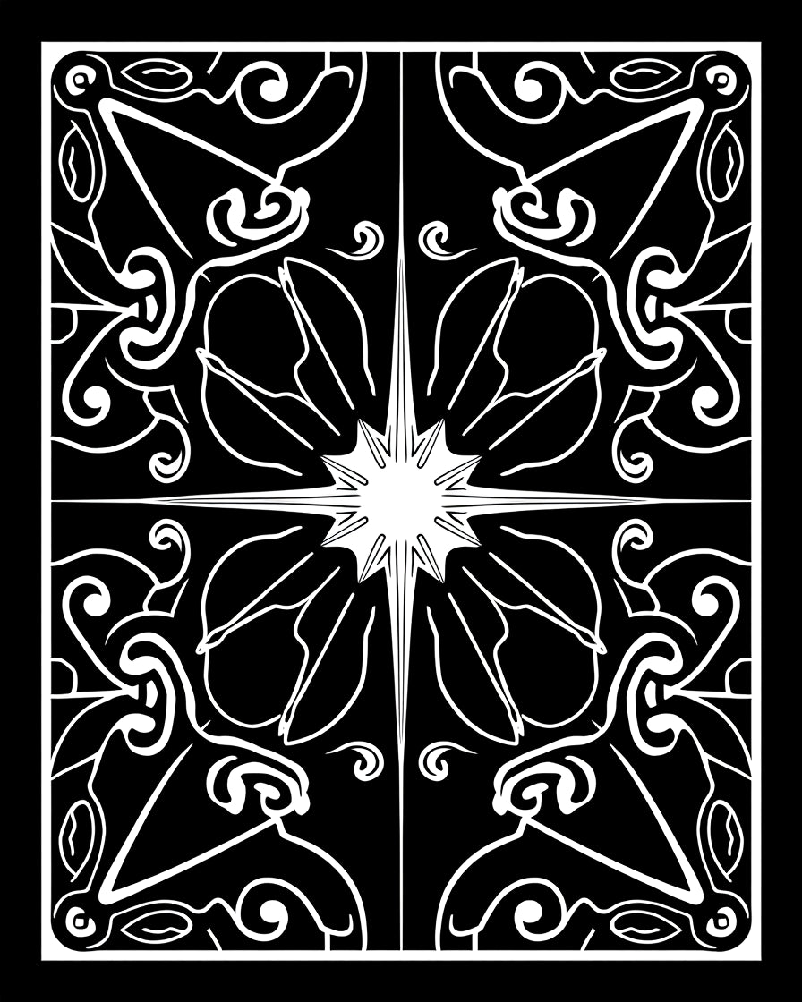 Bold White Starburst Symmetry Rug
