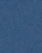 Deep Blue Swirling Topography Rug