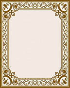Ornate Brown Scrollwork Border Rug