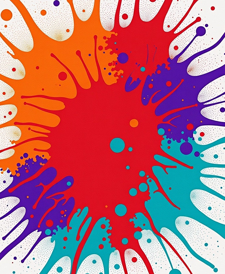 Vibrant Splatter Paint Burst Rug