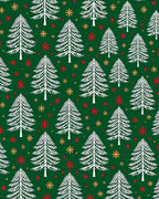 White Pinecone Snowflakes Green Rug