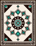 Jewel Tone Teal Geometric Sunburst Rug