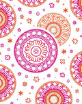 Vibrant Pink Orange Mandala Blooms Rug