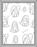 Whimsical Black White Elephant Collage Rug