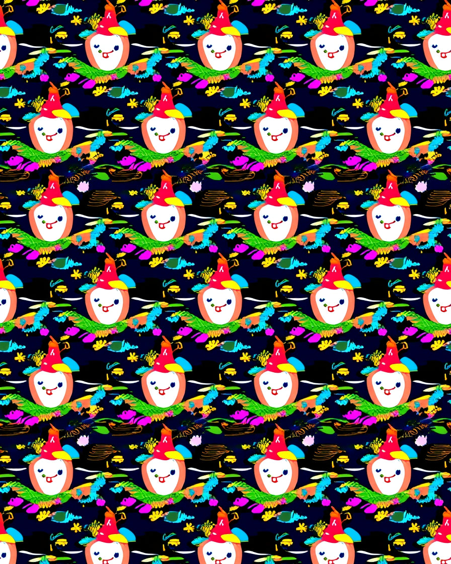 Whimsical Clown Face Garden Abstract Rug