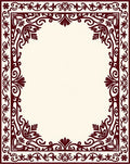 Crimson Floral Border Frame Rug