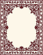 Crimson Floral Border Frame Rug