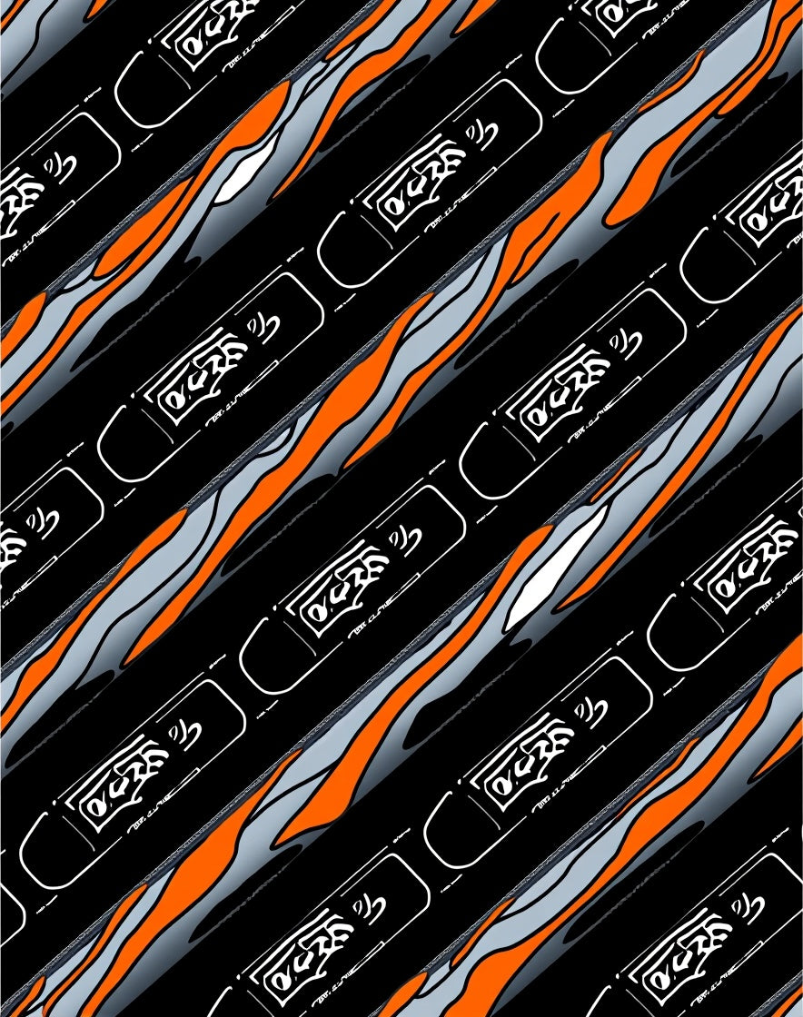Black Orange Gray Dipped Stripes Rug