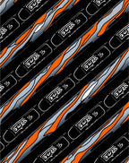 Black Orange Gray Dipped Stripes Rug