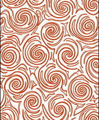 Orange Swirl Continuous Line Art Rug