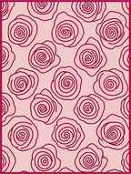 Pink Rose Outline Garden Rug