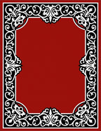 Rich Crimson White Floral Border Rug