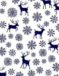 Midnight Blue Deer Snowflake Scatter Rug