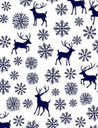 Midnight Blue Deer Snowflake Scatter Rug