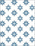 Deep Blue Snowflake Geometric Rug