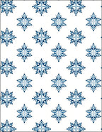 Deep Blue Snowflake Geometric Rug