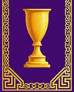 Golden Chalice Purple Geometric Borders Rug