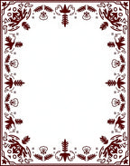 Deep Maroon Ornate Floral Border Rug