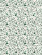 Green Abstract Whimsical Figure Collage Rug