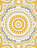Golden Yellow Circular Medallion Rug