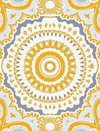 Golden Yellow Circular Medallion Rug