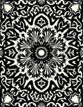 Bold Black Ivory Radial Flower Rug