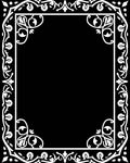 White Floral Border Scrollwork Frame Rug