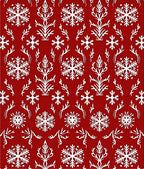Crimson White Snowflake Branch Arrangement Rug