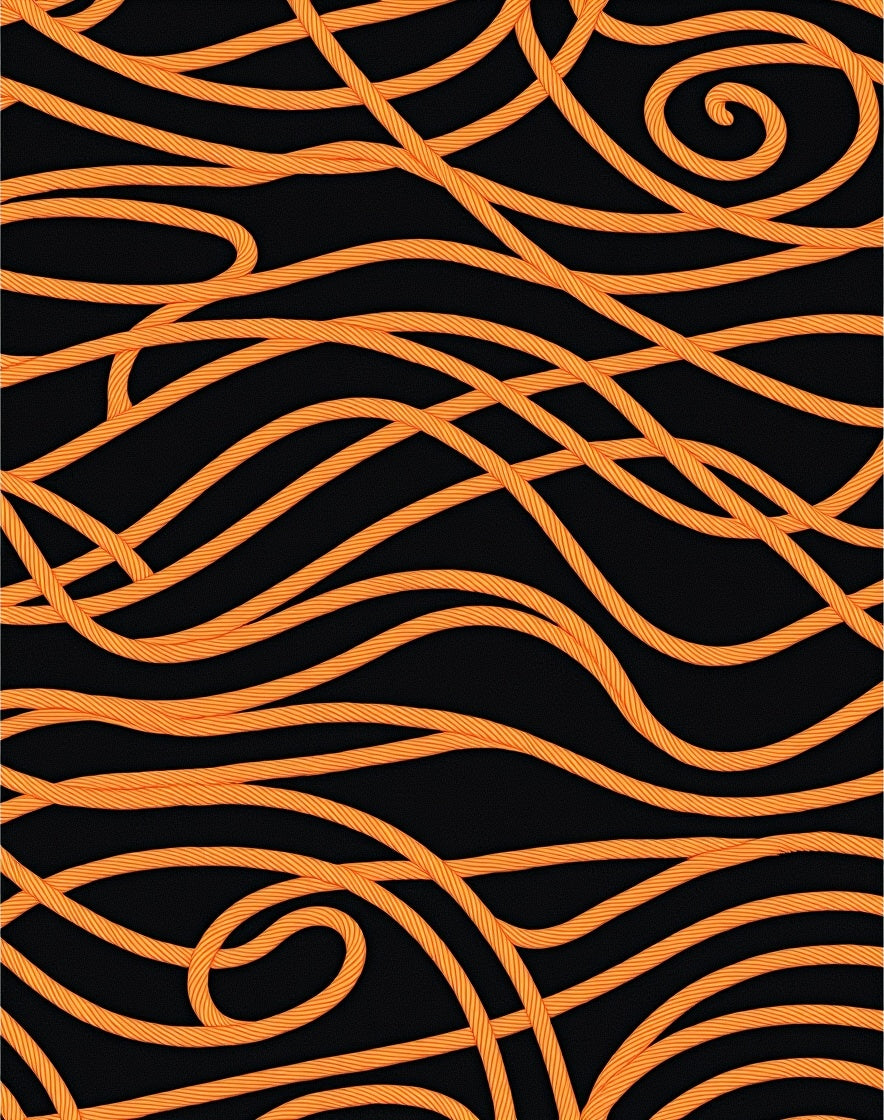 Golden Rope Abstract Swirl Rug