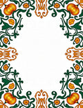 Golden Pumpkin Green Vine Floral Accent Rug