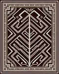 Dark Brown Geometric Art Deco Rug