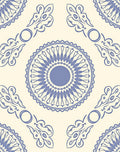 Pale Blue Medallion Floral Scroll Rug