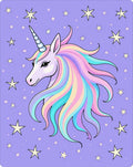 Pastel Rainbow Unicorn Starry Background Rug