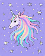 Pastel Rainbow Unicorn Starry Background Rug