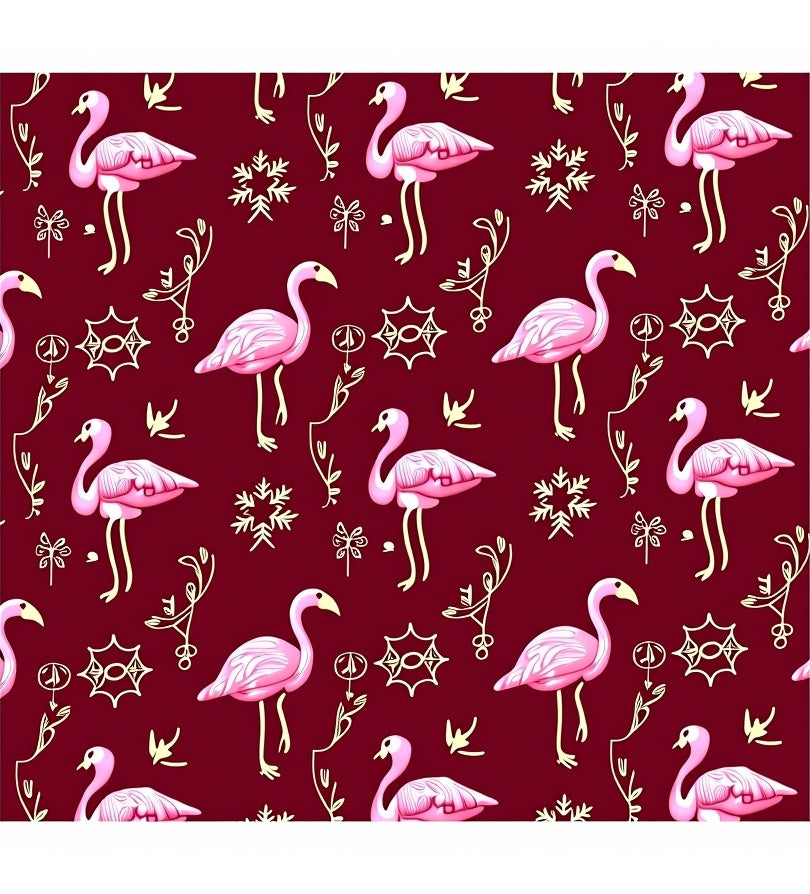 Pink Flamingo Tropical Vine Medallion Rug