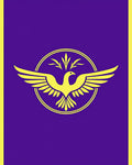 Golden Eagle Purple Circular Emblem Rug
