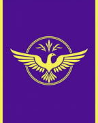 Golden Eagle Purple Circular Emblem Rug