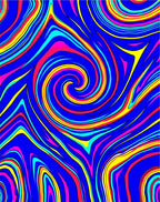 Vibrant Swirl Marbled Color Splash Rug
