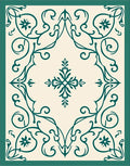 Emerald Green Floral Corner Scroll Rug