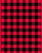 Vibrant Crimson Black Gingham Square Rug