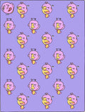 Playful Pink Yellow Cartoon Face Repeat Rug
