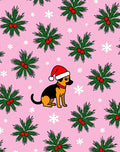 Pink Puppy Christmas Pine Sprig Rug