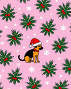 Pink Puppy Christmas Pine Sprig Rug