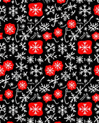 Red Snowflake Medallion Scatter Rug