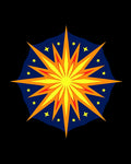 Radiant Sunburst Yellow Orange Starburst Rug