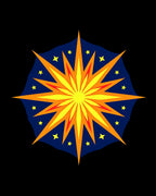 Radiant Sunburst Yellow Orange Starburst Rug