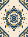 Mandala Sun Cobalt Yellow Medallion Rug